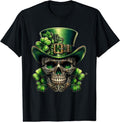 Sugar Skull St Patrick Day of the Dead Lucky Shamrock T-Shirt | Unisex Cotton Tee, Short Sleeve, Crewneck, Size S-5XL...