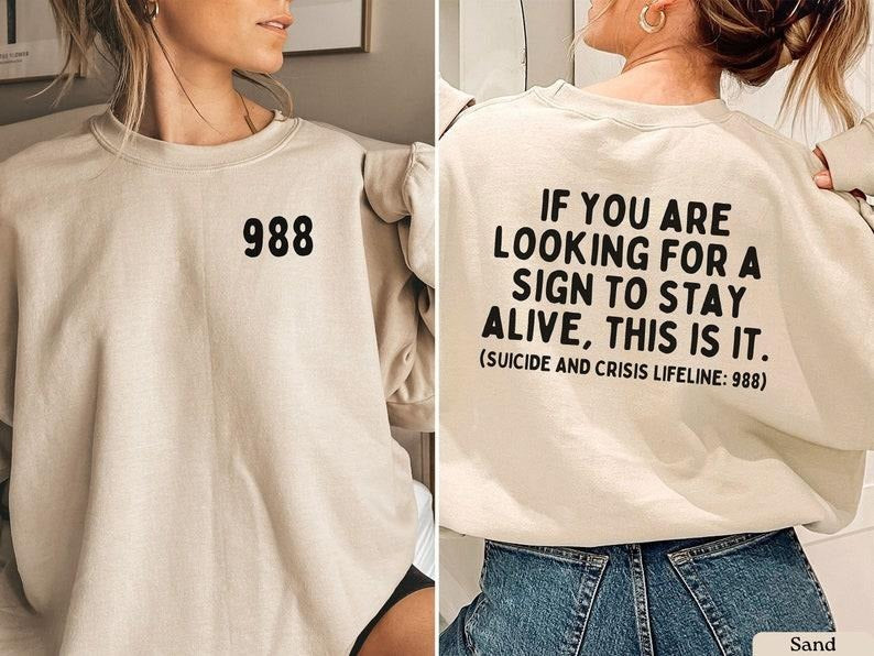 Suicide Hotline Sweatshirt, Mental Health Awareness, Mental Health Sweatshirt, Suicide Prevention Shirt, Therapist...