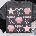 Summer Clam Coquette Shirt for Women Pink Bow Beach Vibes Retro Aesthetic Hoodie, Sweatshirt | GrindPrints.com