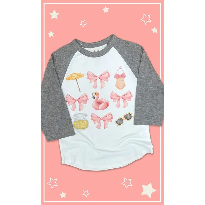 Summer Coquette Bows Youth Graphic Raglan T-Shirts, Hoodie, Sweatshirt | GrindPrints.com