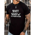 Summer Cotton Print Tee Shirt For Men Casual Short Sleeve, Breathable Knit Fabric, Classic Fit