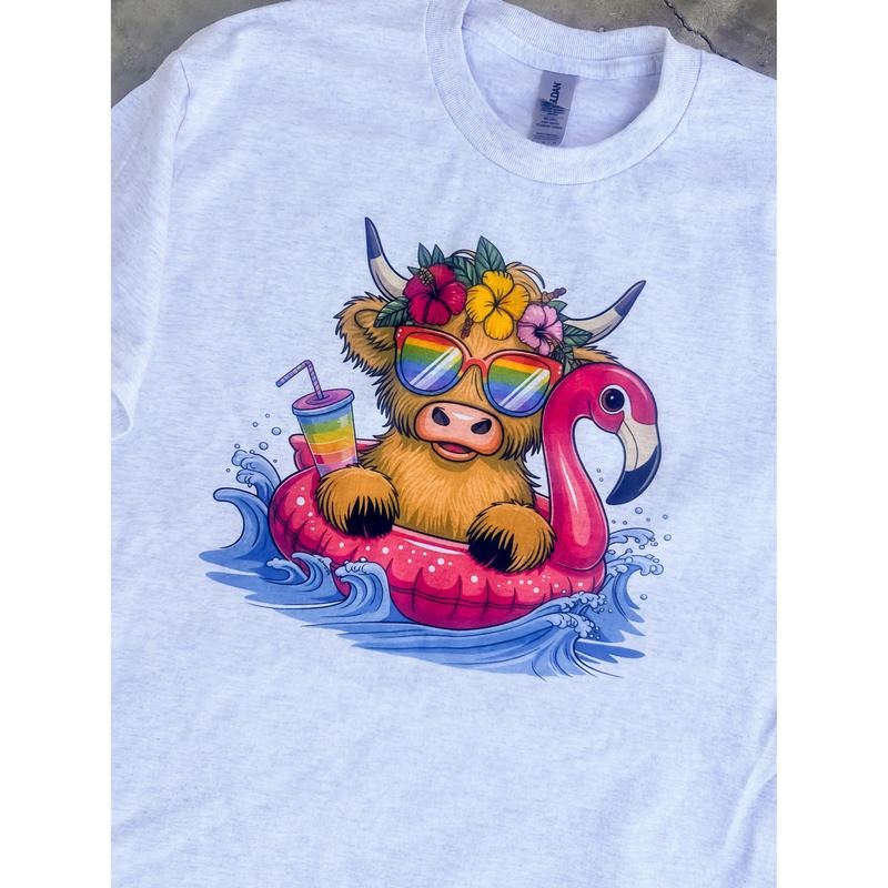 Summer Cow Graphic Top T-Shirts, Hoodie, Sweatshirt | GrindPrints.com