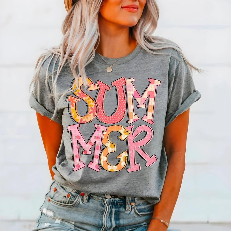 Summer Doodle Letters Strawberries DTF Transfers - THIS IS NOT A SHIRT Hoodie, Sweatshirt | GrindPrints.com