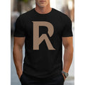 Summer Essential: Men's Breathable Cotton Casual Street Style T-Shirt with Simple Letter R Design