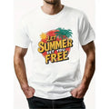 Summer Free Men's Printed T-Shirts, Stylish Short Sleeve Cotton T-Shirts, Breathable and Moisture Absorbing, Casual...