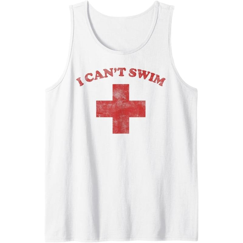 Summer Humor Funny Pool Lifeguard Tshirt I Cant Swim Tank Top made in usa Hoodie, Sweatshirt | GrindPrints.com
