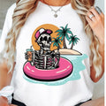 Summer Skeleton T-Shirt, Funny Summer Shirt, Beach Holiday Tee, Summer Skeleton Vacation Tee, Peachy Skeleton Shirt,...