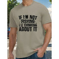 Summer Trendy Men's Crew Neck Short Sleeve Tees - Comfy Breathable Fishing Slogan Print T-Shirt for Daily Street Outdoor...