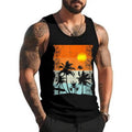 Summer Vacation Surfers at Beach Palm Trees Retro Vintage Unisex Tank Top, Cotton, Size S-3XL T-Shirts, Hoodie, Sweatshirt