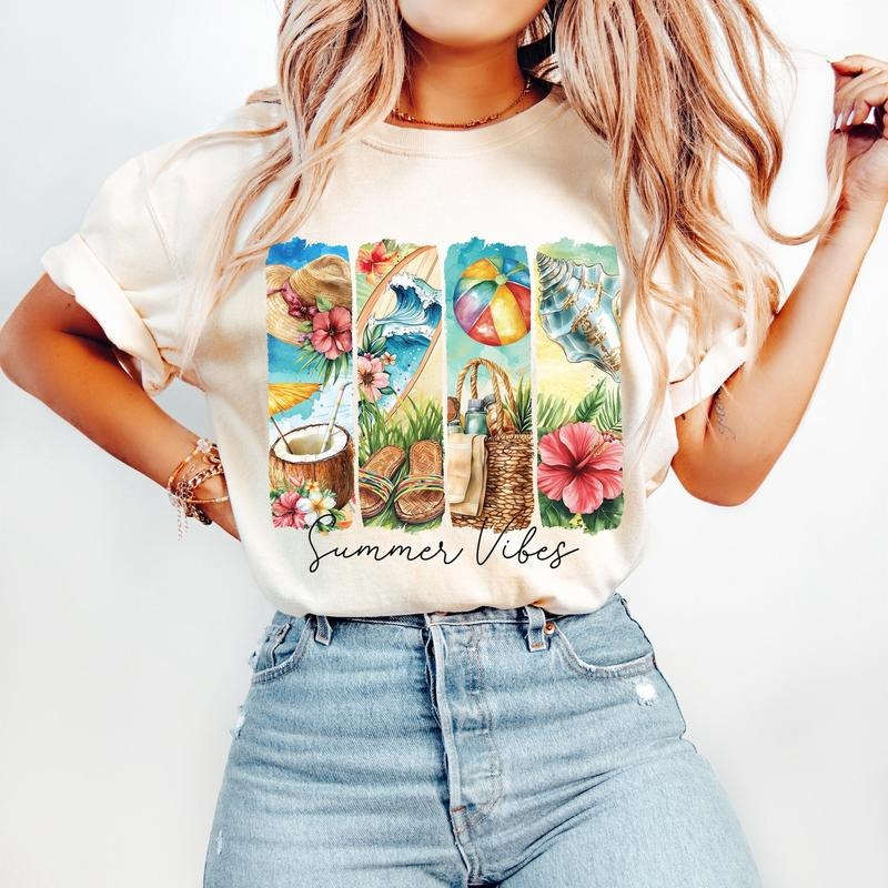 Summer Vibes T-Shirt, Coquette Summer T-Shirt, Retro Summer T-Shirt, Beach T-Shirt, Hello Summer T-Shirt, Summer...