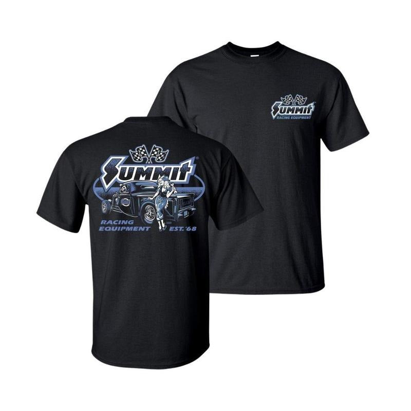 Summit Racing Rockabilly Truck T-shirt Menswear Mechanic Car Parts Lover Cotton Crewneck Menswear Tops Men Oufits...