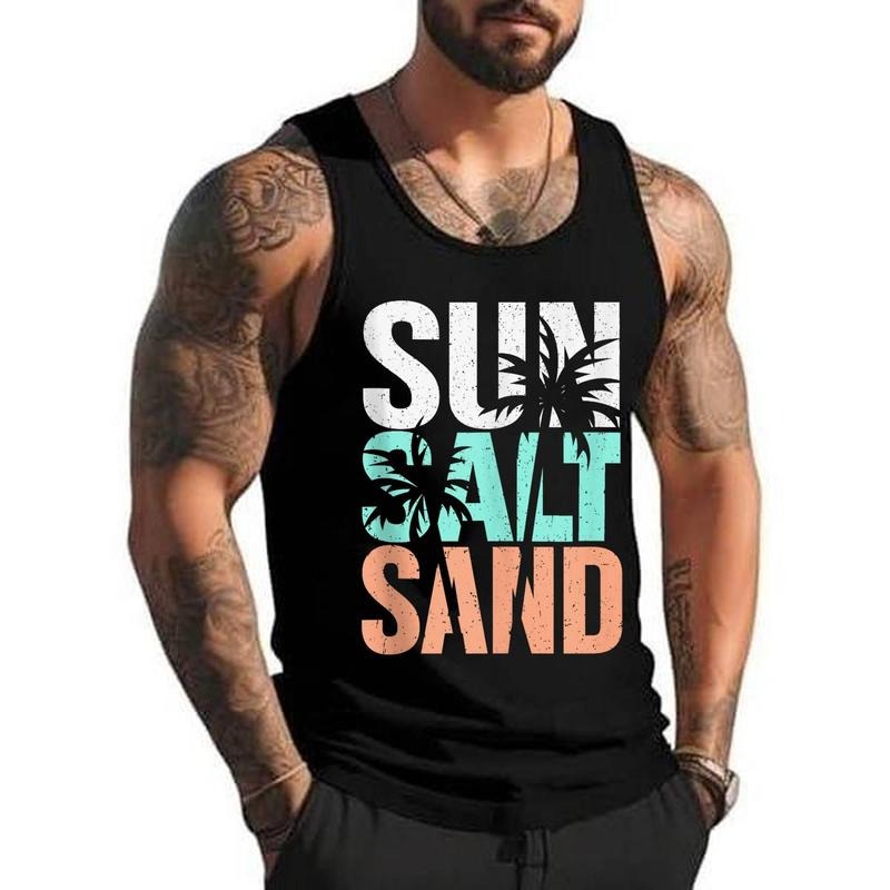 Sun Salt Sand Funny Summer Beach Vacation Palm Lover Tank Top Cotton Size S 3XL T-Shirts, Hoodie, Sweatshirt
