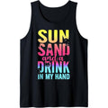 Sun Sand Drink My Hand Beach Cruise Vacation Funny Tank Top Made USA T-Shirts, Hoodie, Sweatshirt
