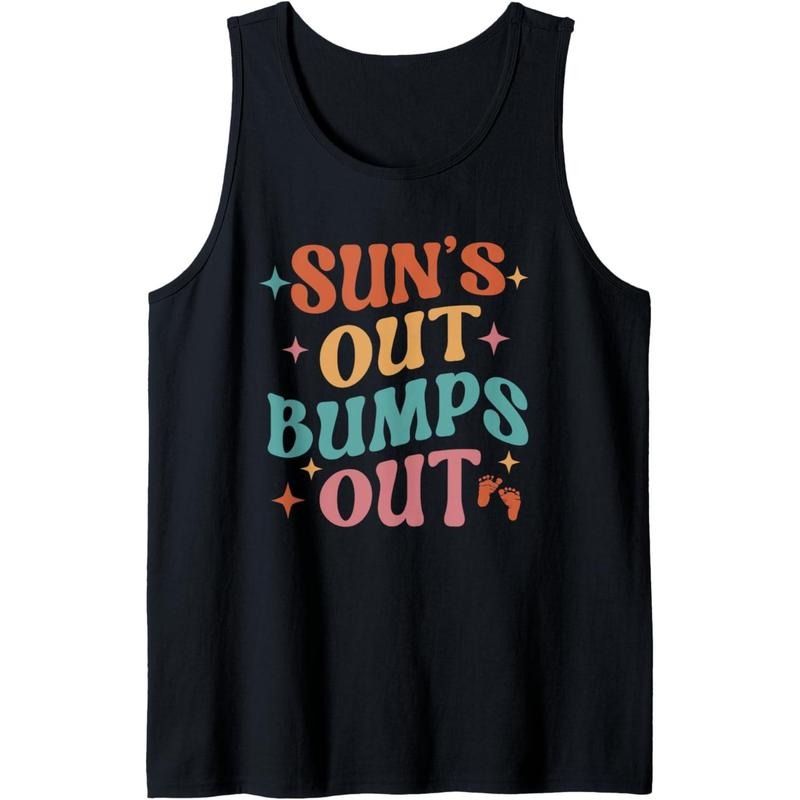Sun's Out Bumps Out Funny Summer Pregnancy Announcement Tank Top Made in USA T-Shirts, Hoodie, Sweatshirt | GrindPrints.com