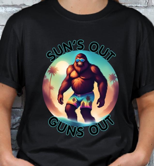 Sun's out Sasquatch Beach Unisex Graphic T-shirt Hoodie, Sweatshirt | GrindPrints.com