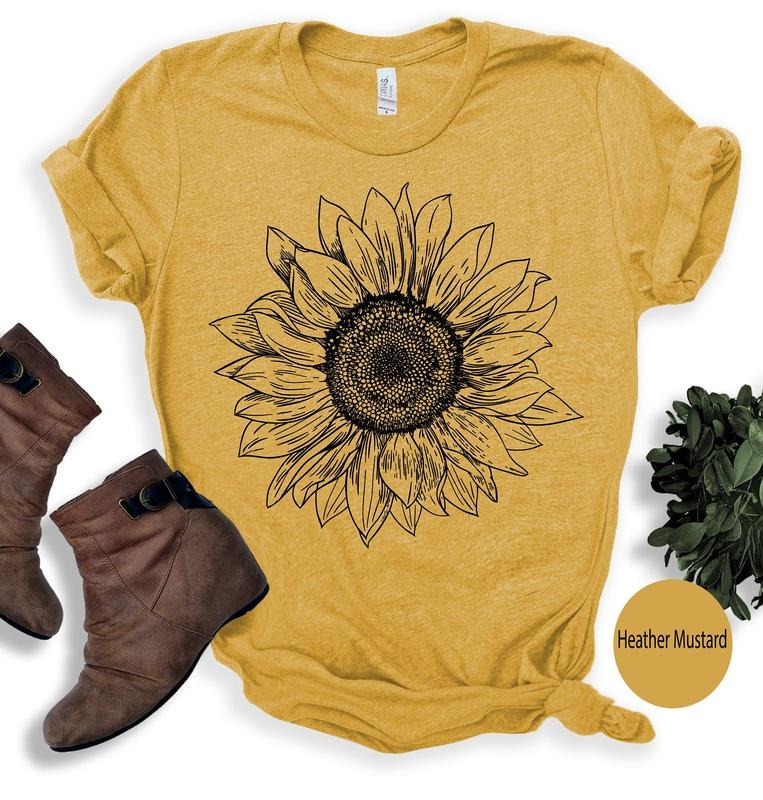 Sunflower - Sunflower Shirt, Floral Tee Shirt, Flower Shirt,Garden Shirt, Womens Fall Shirt, Sunflower Tshirt Sunflower...
