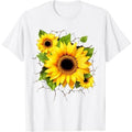 Sunflower Art Leaves Flower Lover Graphic Sunflower T-Shirt Made in USA Hoodie, Sweatshirt | GrindPrints.com