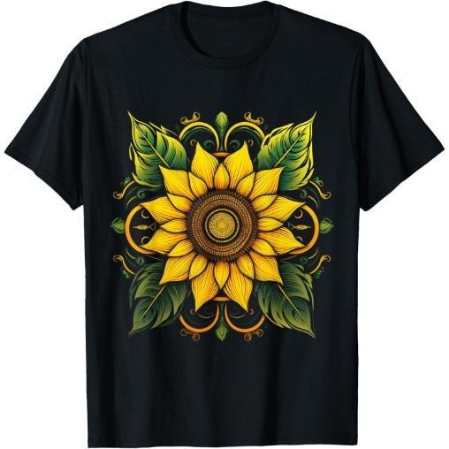 Sunflower Graphic Artwork Art Sunflower T-Shirt Made in USA Hoodie, Sweatshirt | GrindPrints.com