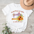 Sunflower Sewing Shirt, Beautiful Things Come Together T-shirt, Quilter Birthday Gift Tee, Sew Lover Tee, Floral Sewing...