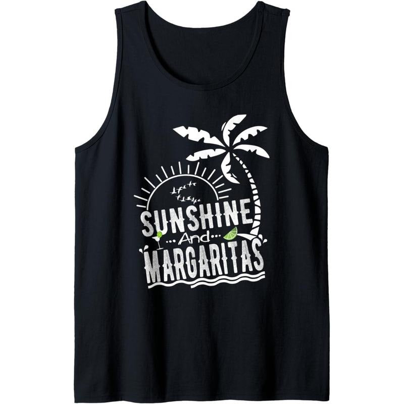 Sunshine Margaritas Summer Vacation Beach Tank Top Made USA T-Shirts, Hoodie, Sweatshirt