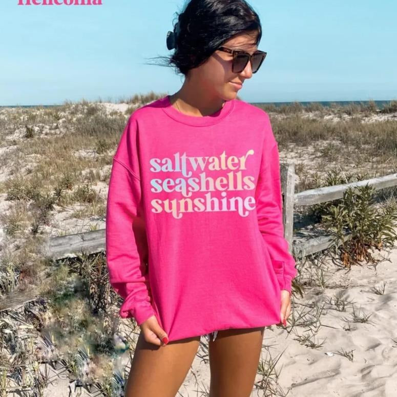 Sunshine Beach Vacation Sweatshirt, Beachy Coastal, Summer Outfits, Vacation Outfits, Ocean Lover Gifts, Beach Crewneck,...