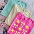 Sunshine and Bows T shirt  | Neon Pink comfort colors T shirt top Hoodie, Sweatshirt | GrindPrints.com