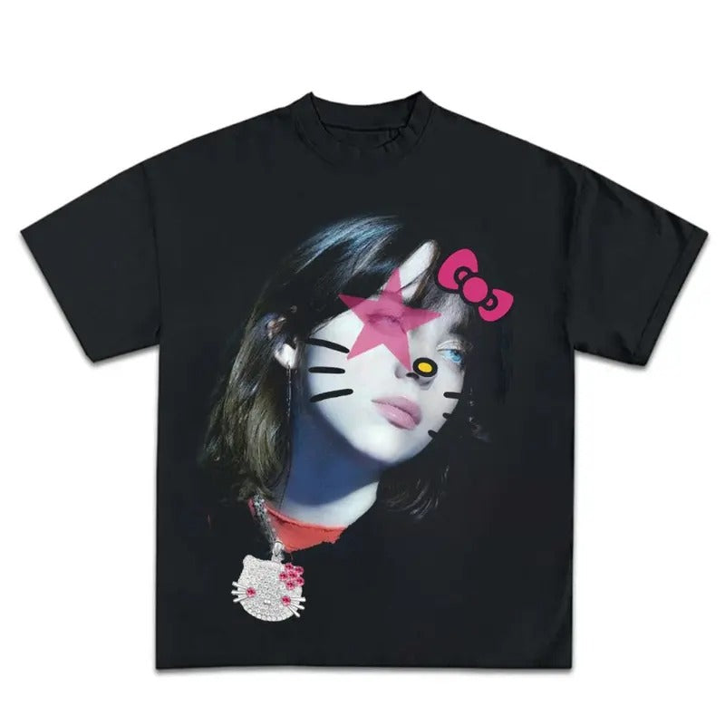 Super Star Kityy Billiie EyelashGraphic Big Face Rap Tee Shirt Retro Top Streetwear Hoodie, Sweatshirt | GrindPrints.com