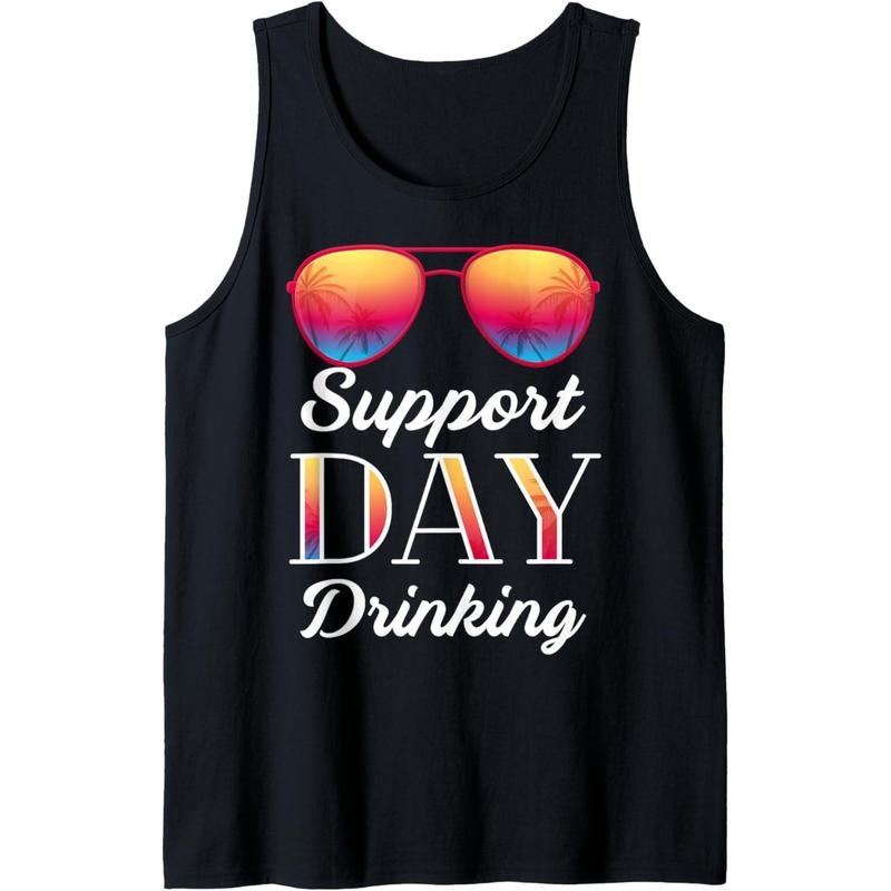 Support Day Drinking Funny Retro Family Beach Vacations Tank Top Made in USA T-Shirts, Hoodie, Sweatshirt | GrindPrints.com