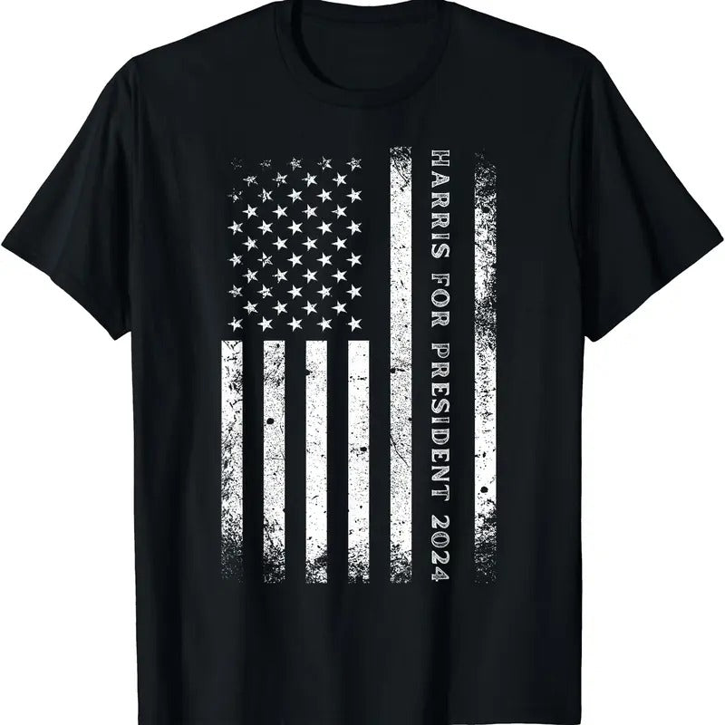 Support Kamala Harris for President 2024 US Flag T-Shirt Hoodie, Sweatshirt | GrindPrints.com