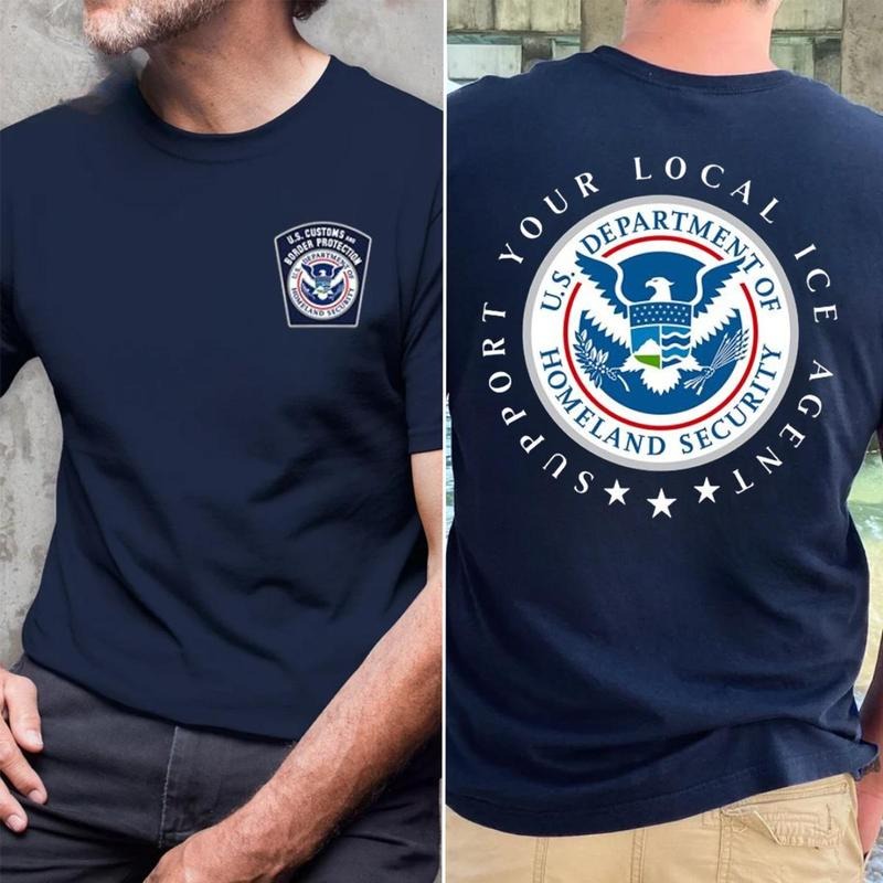 Support Your Local ICE Agent Tee Pure Cotton Casual Street Style Crew Neck Short T-Shirt Tops Trendy For Women For Men...