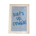 Surf's Up Cowgirl Print, Western Wall Art, Blue Poster Print, Cowgirl Coastal Aesthetic Print, Gifts For Besties Bff Wall...