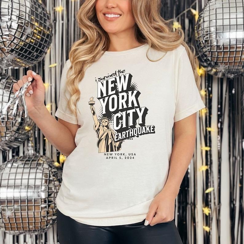 Survived Earthquake NYC New York Earthquake Shirt Meme Funny Earthquake Shirt NYC New York Trend Shirt T-Shirts, Hoodie, Sweatshirt