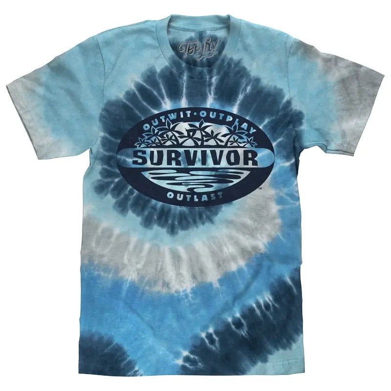 Survivor Logo Outwit Outplay Outlast Tie Dye T-Shirt - Moonbeam Tie Dye Hoodie, Sweatshirt | GrindPrints.com