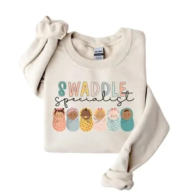 Swaddle Specialist Crewneck Sweatshirt, Labor and Delivery Sweatshirt, NICU Nurse Sweatshirt, Mother Baby Unit Crewneck...