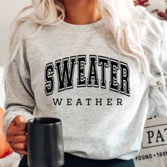 Sweater Weather Fleece Crewneck Sweatshirt T-Shirts, Hoodie | GrindPrints.com