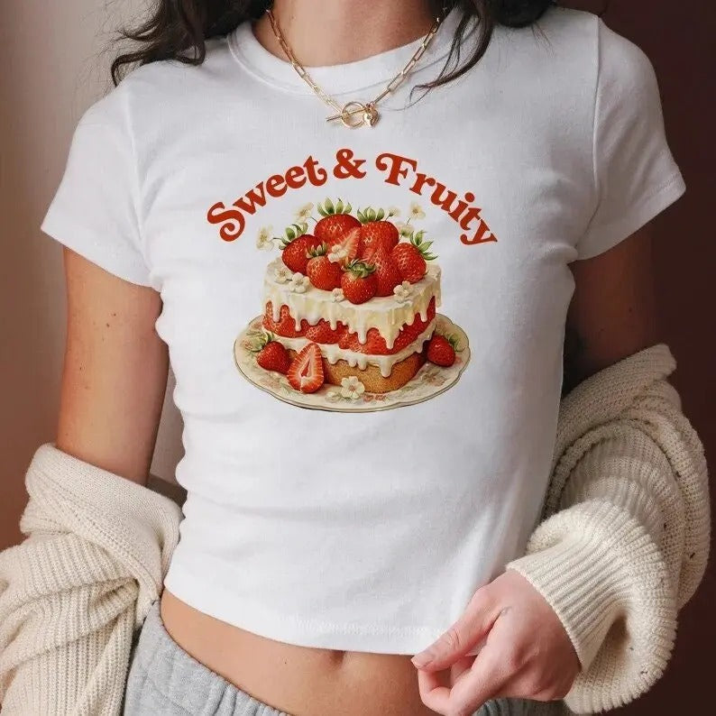 Sweet and fruity | subtle pride shirt | lesbian subtle | strawberry retro 90s tee | funny lesbian shirt | lesbian tank...