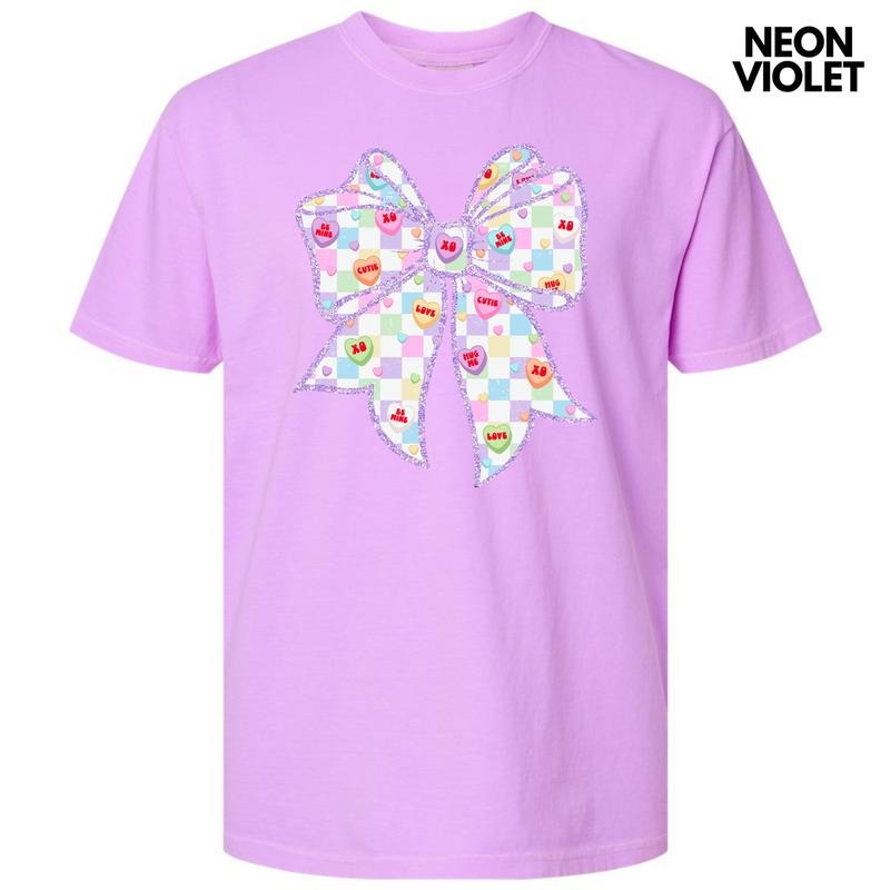 Sweethearts Checkered Bow Comfort Colors T-Shirt 'NLB' Hoodie, Sweatshirt | GrindPrints.com