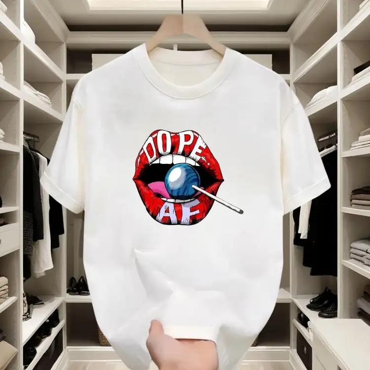 Edgy Red Lips & Lollipop Print Spiced Up Letters. Pure Cotton Comfy Street Lovers T-Shirts, Hoodie, Sweatshirt
