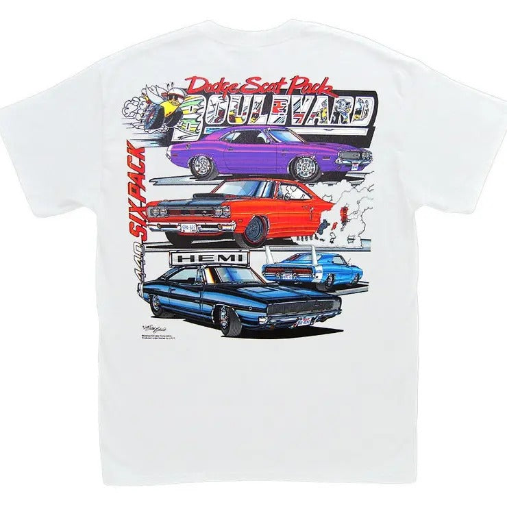 Dodge Scat Pack Boulevard White T-Shirt - Mopar Challenger R/T Charger Super Bee Daytona Hoodie, Sweatshirt | GrindPrints.com