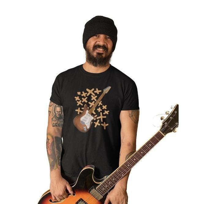T-Shirt Men Music Band RockStar Shirt Man Guitar Gift Rock'n'Roll Tshirt made in usa Hoodie, Sweatshirt | GrindPrints.com