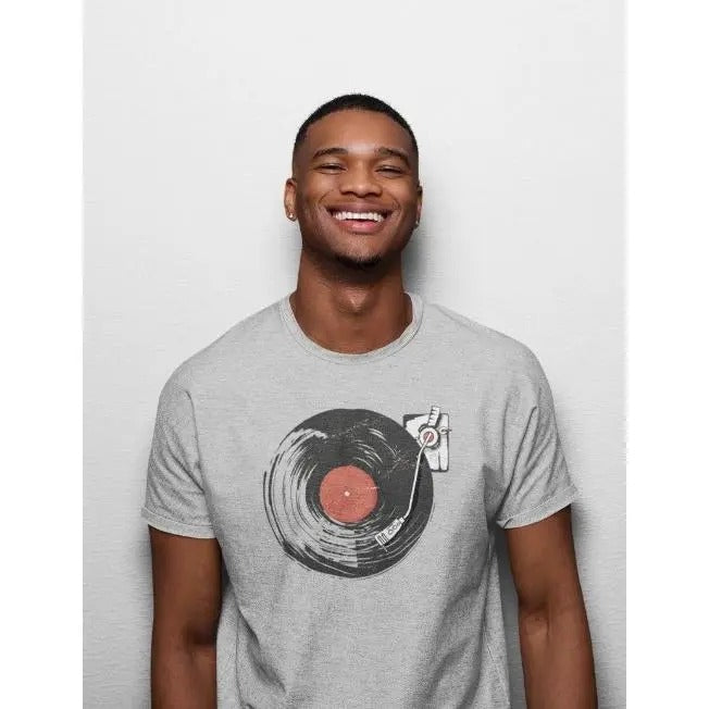 T-Shirt Men Vinyl Records Shirt Vintage Man Made in USA Hoodie, Sweatshirt | GrindPrints.com