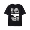 T-Shirt with "Wife's Last Nerve" Graphic Print - Casual Crew Neck Cotton Tee with Slight Stretch, Knit Fabric for Summer