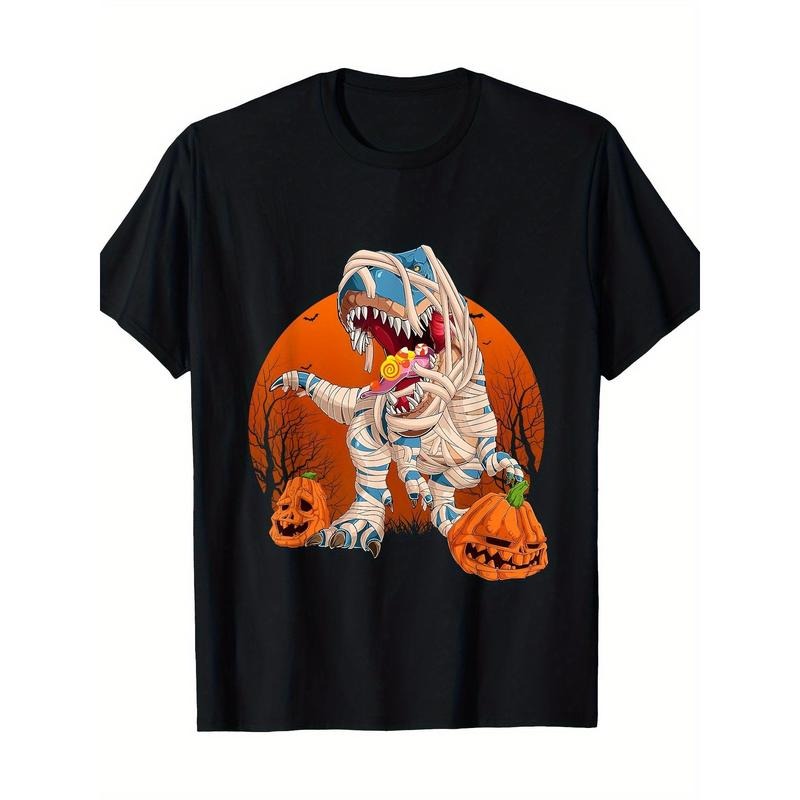 T-rex Pumpkin Dinosaur Halloween Mummy Zombie Dinosaur T-shirt -100% cotton Made in USA Hoodie, Sweatshirt | GrindPrints.com