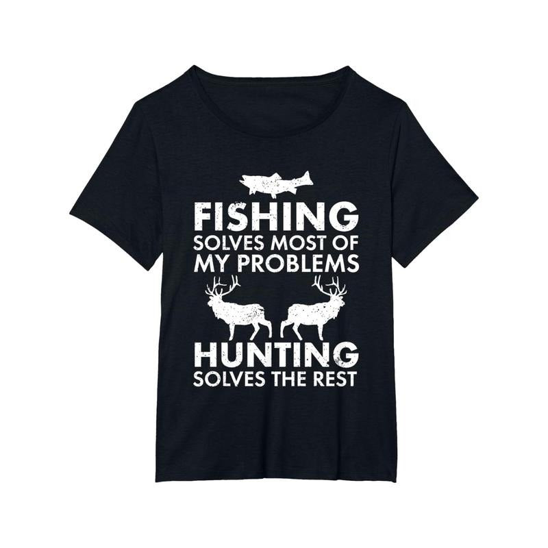 T-shirt, Fun fishing and hunting gift Christmas Humor Hunter Cool T-shirt made in usa Hoodie, Sweatshirt | GrindPrints.com