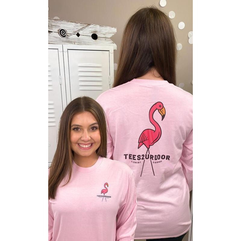 T2D Pink Flamingo Long Sleeve T-Shirt Hoodie, Sweatshirt | GrindPrints.com