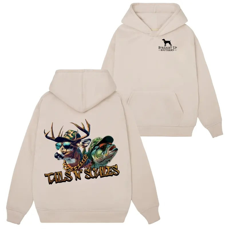TAILS & SCALES Hunting Graphic Sweatshirt Hoodie Tshirt, Unisex Crew Neck, Regular Fit, Comfortable Casual Cotton Outfit...