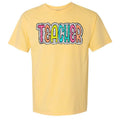 TEACHER Neon Spotted Comfort Colors T-Shirt Hoodie, Sweatshirt | GrindPrints.com