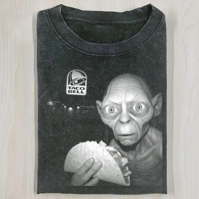 LORD RINGS GOLLUM Taco Bell Shirt Movie Shirt Funny Halloween Shirt Breathable Soft Cotton Casual Round Neck Regular Fit Outdoor & Daily T-Shirts, Hoodie, Sweatshirt