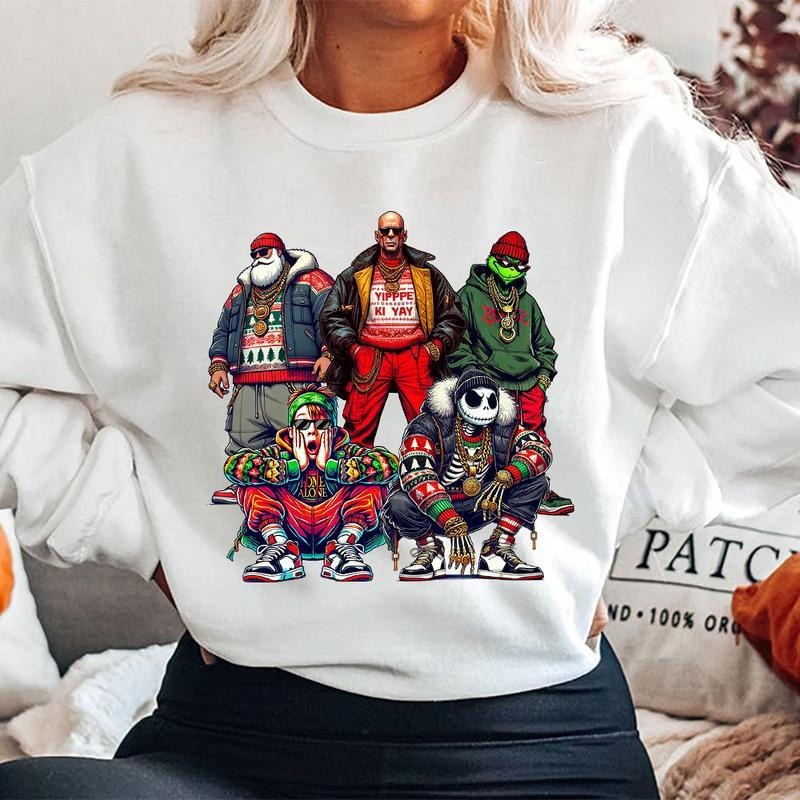 THUGLIFE Christmas Shirt, Christmas Movies Shirt, Xmas Graphic Tee Comfort Cotton Fabric Top Fabric Top, Thug Life...