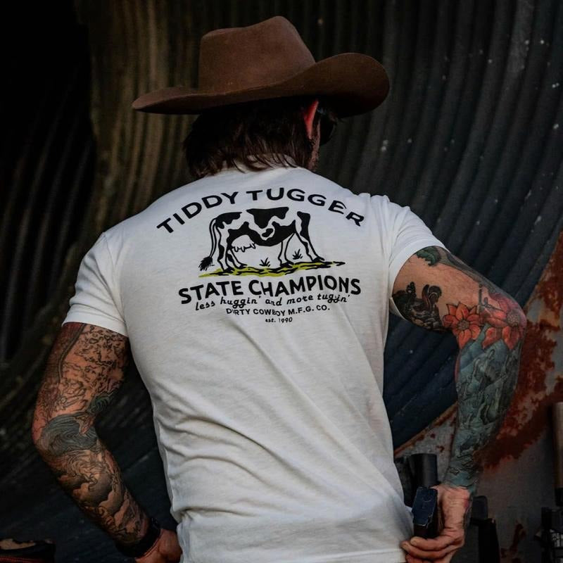 TIDDY TUGGER 1990 State Champions Vintage Men's T-Shirt 1-Side Unisex Cotton Tee Hoodie, Sweatshirt | GrindPrints.com